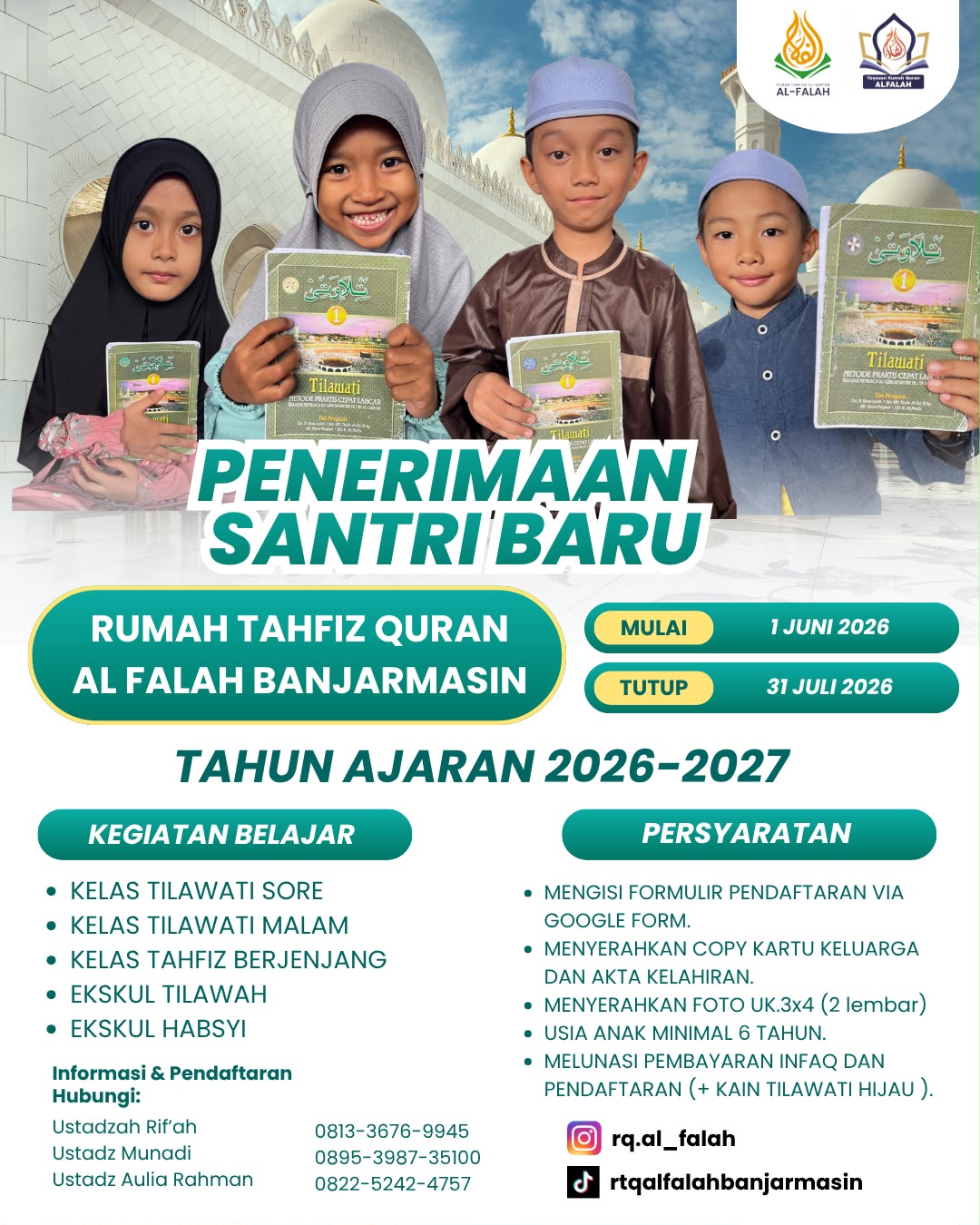 Penerimaan Santri Baru RTQ Al-Falah Banjarmasin